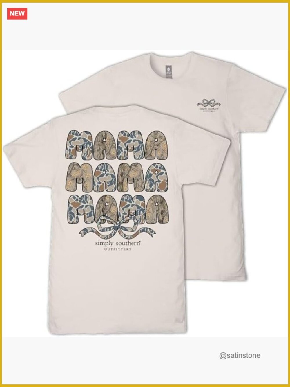 Graphic T-Shirt with Camo Mama Bow Design Unisex Cotton Tee